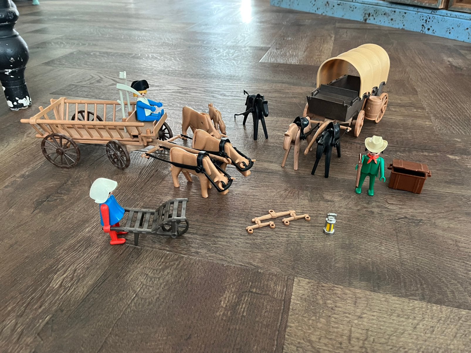 Playmobil vintage huifkar en ossenwagen, Ophalen, Zo goed als nieuw