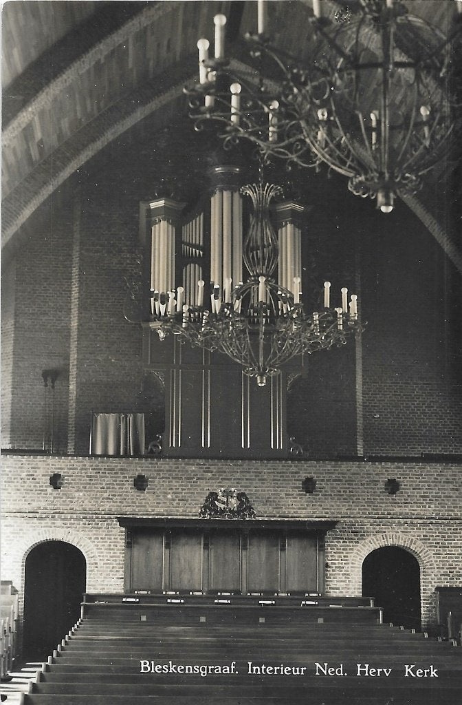 AK Bleskensgraaf - Ned. Herv. Kerk, Interieur, Verzenden, 1960 tot 1980, Ongelopen, Zuid-Holland