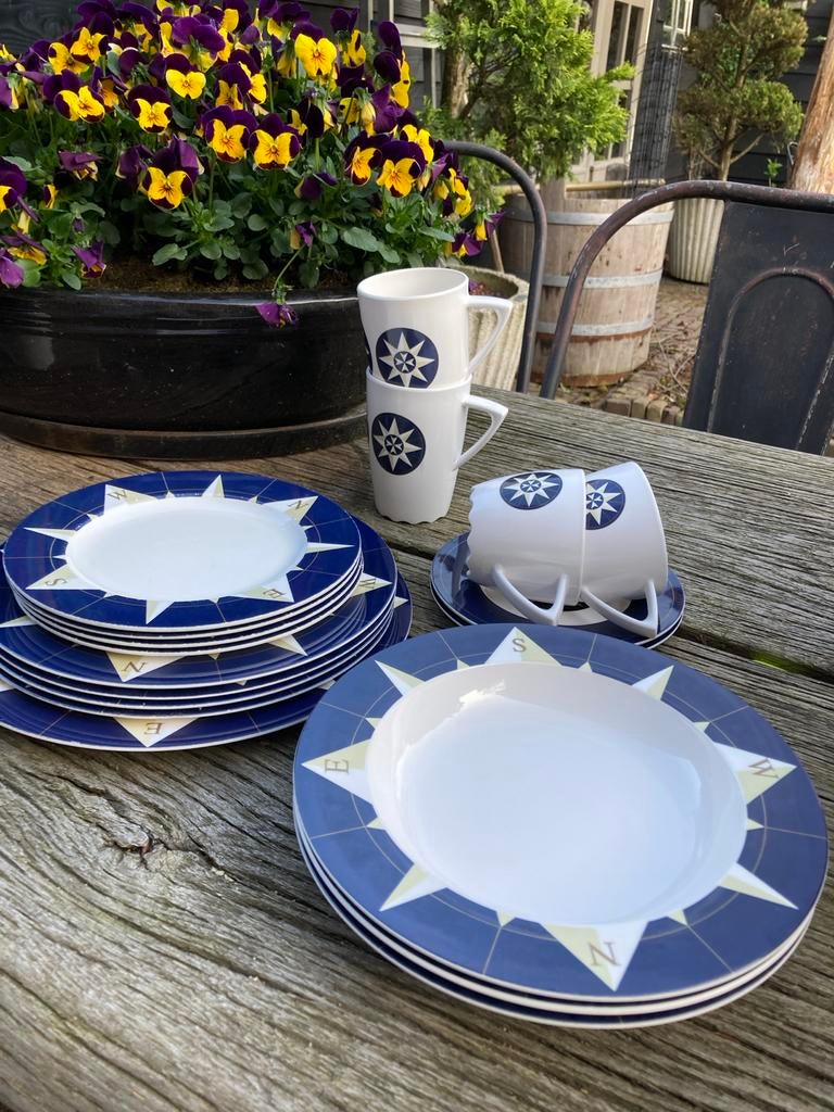 Mepal Windroos campingservies - Gebruikt maar mooi, Ophalen of Verzenden, Gebruikt