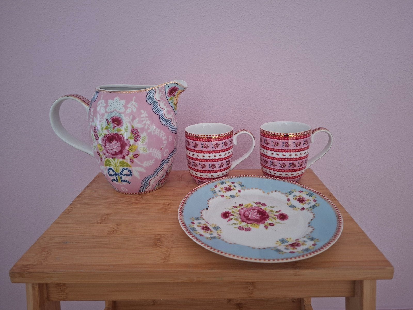 Pip Studio servies set: kan, 2 mokken en bordje, Gebruikt, Pip Studio, Vintage, Ophalen of Verzenden