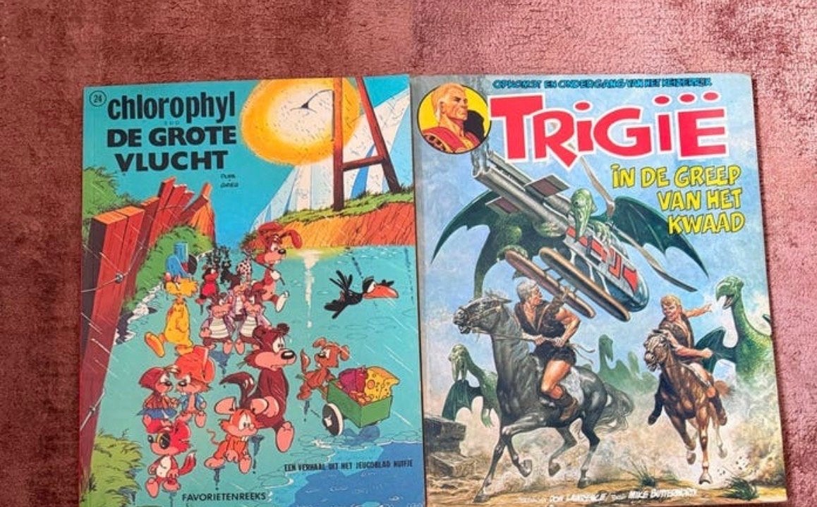 Chlorophyl en Trigië stripboeken - Vintage collectie, Meerdere stripboeken, Verzenden, Gelezen