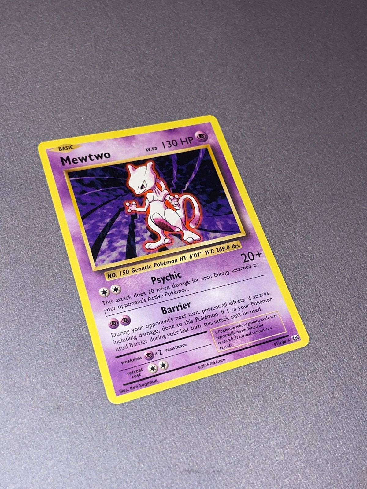 Pokemon Mewtwo 51/108, Hobby en Vrije tijd, Ophalen of Verzenden, Zo goed als nieuw, Losse kaart