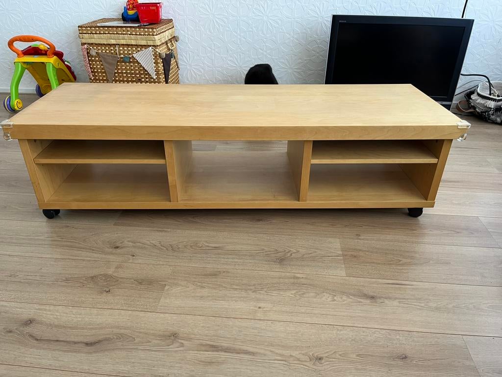 Gratis ophalen tvmeubel tv kast hout wielen vakken, Ophalen, Zo goed als nieuw, 25 tot 50 cm, Minder dan 100 cm