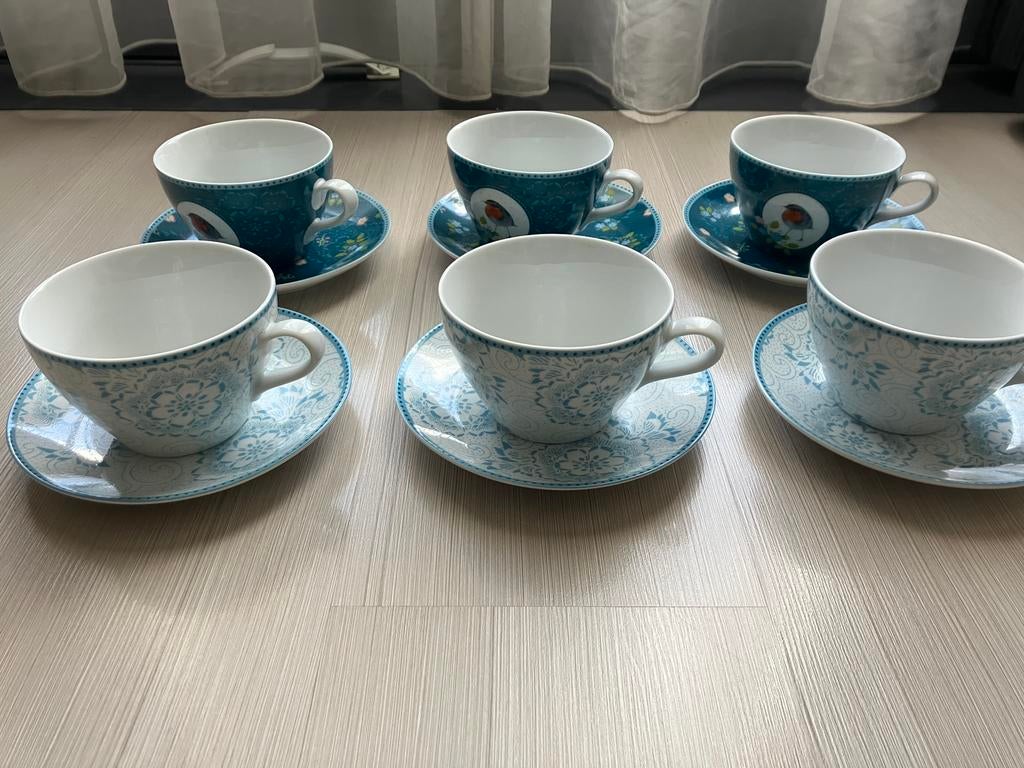 Albert Heijn Theeservies 12 stuks, Ophalen, Zo goed als nieuw, Porselein, Overige stijlen