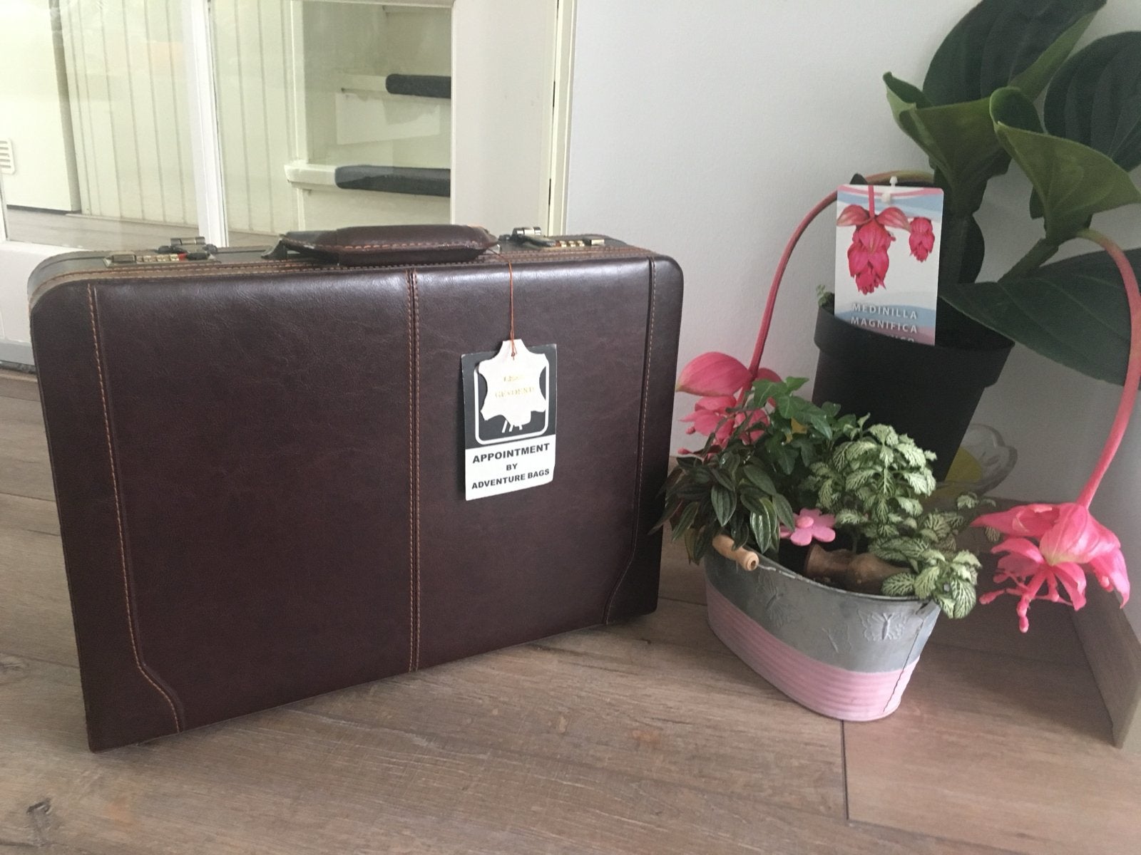 Lederen Koffer met Cijferslot - Zakelijke Aktetas, Sieraden, Tassen en Uiterlijk, Ophalen, 50 tot 60 cm, Leer, 35 tot 45 cm