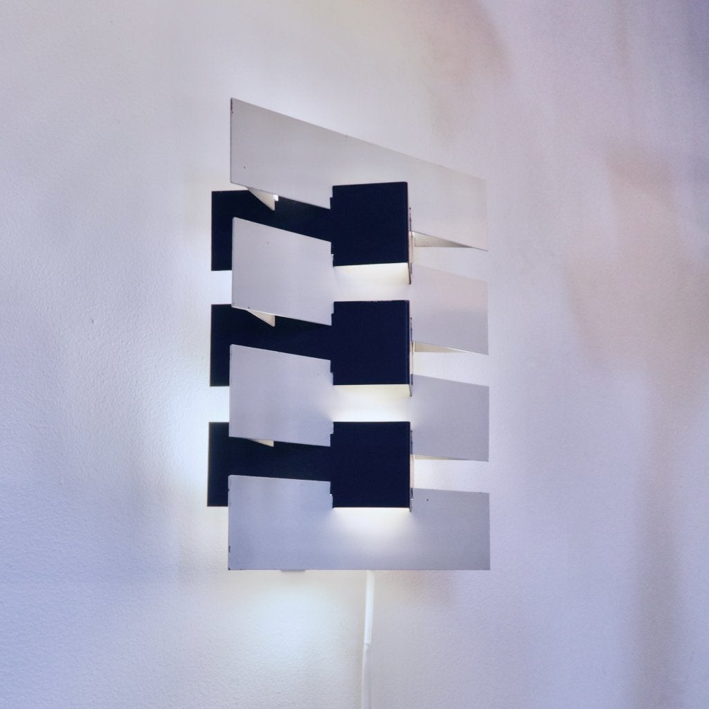 wandlamp J. Hoogervorst Anvia metaal geometrisch 60s, Huis en Inrichting, Anvia, Gebruikt, -, Zwart
