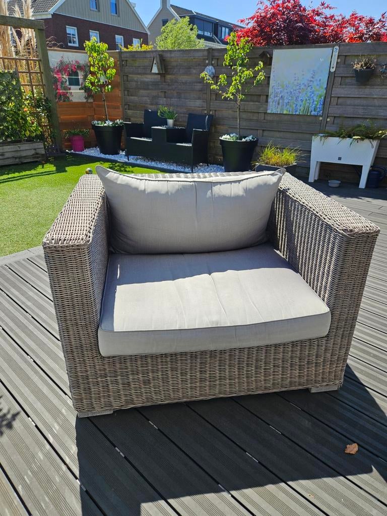 Royal Life Style Wicker Loungestoel met Kussens, Tuin en Terras, Tuinsets en Loungesets, Ophalen, Gebruikt, Wicker, Stoel