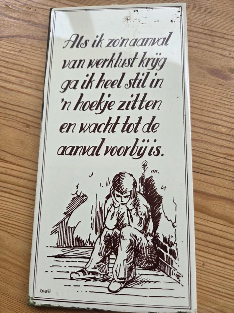 Vintage Spreuktegels - Humoristische Teksten, Ophalen of Verzenden