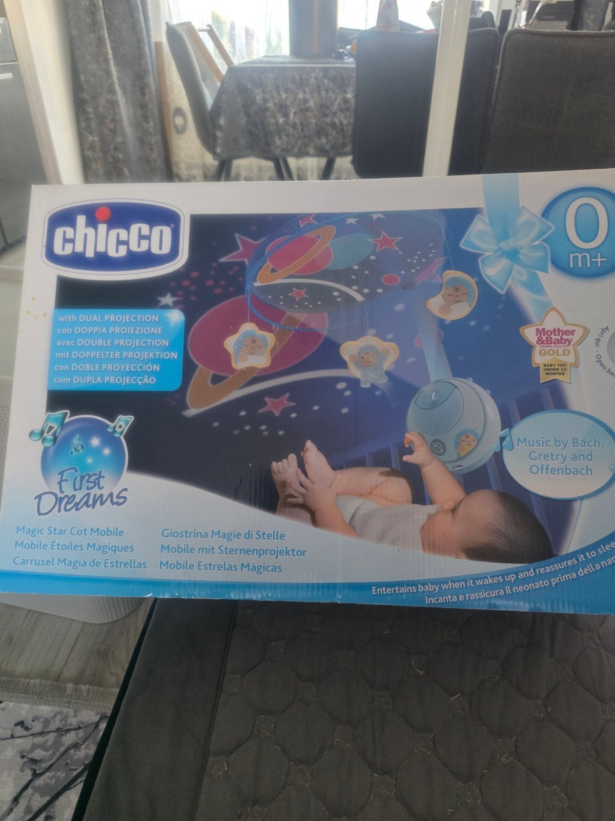 Chicco First Dreams Magic Star Cot Mobile met Projectie, Ophalen, Zo goed als nieuw, Mobiel, Met licht