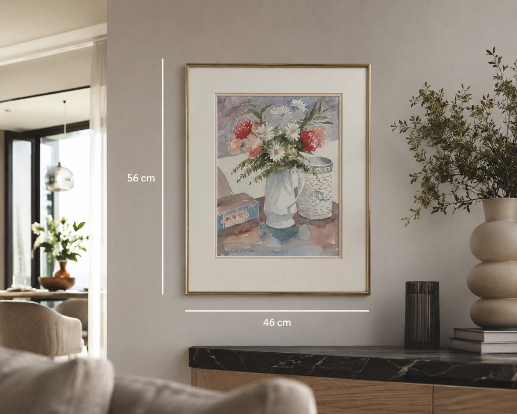 Ingelijste aquarel – bloemenstilleven – Rickerd Arenman, Ophalen of Verzenden