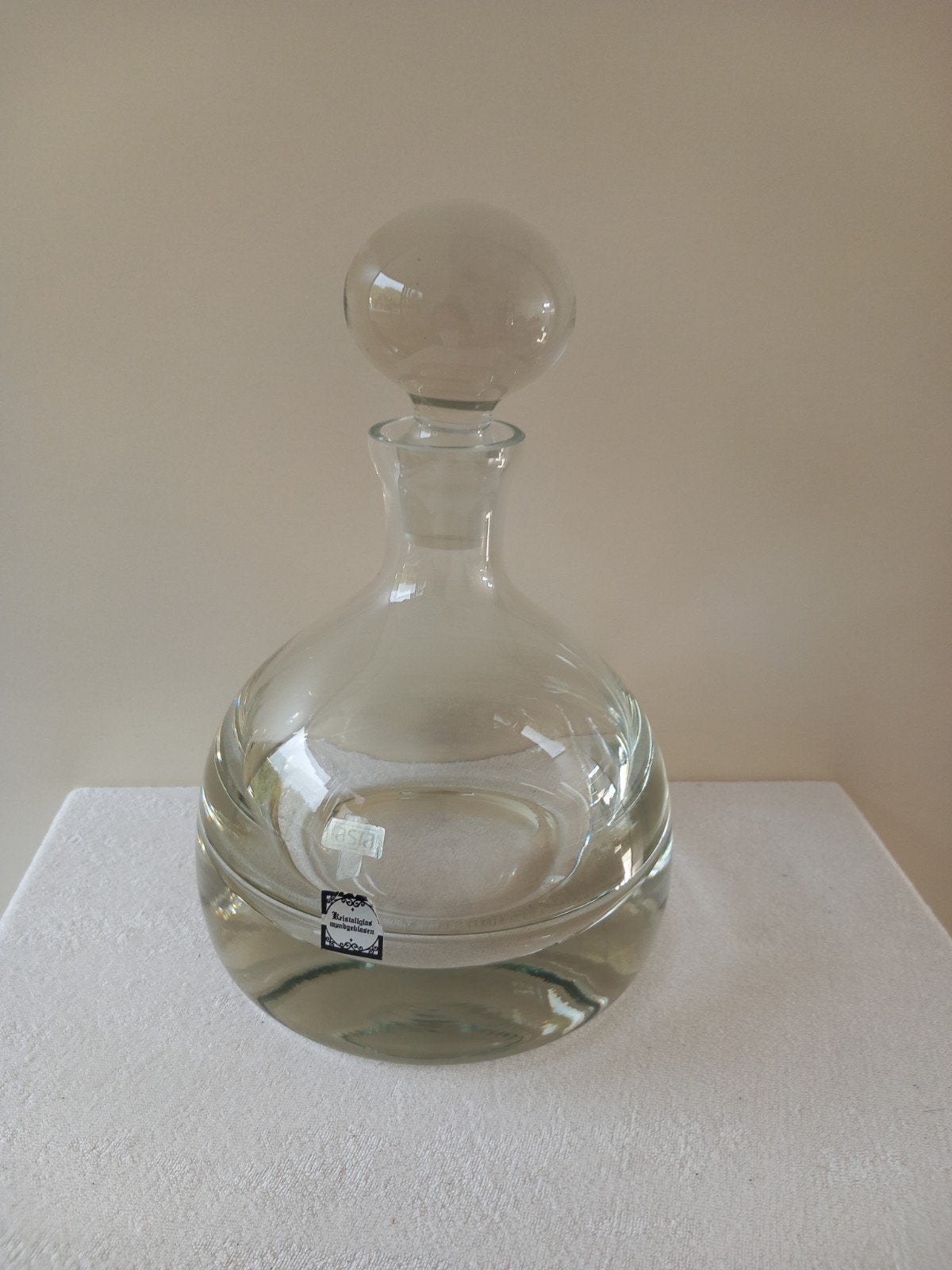 Kristalglas mondgeblazen karaf met stop - Vintage, Antiek en Kunst, Ophalen of Verzenden