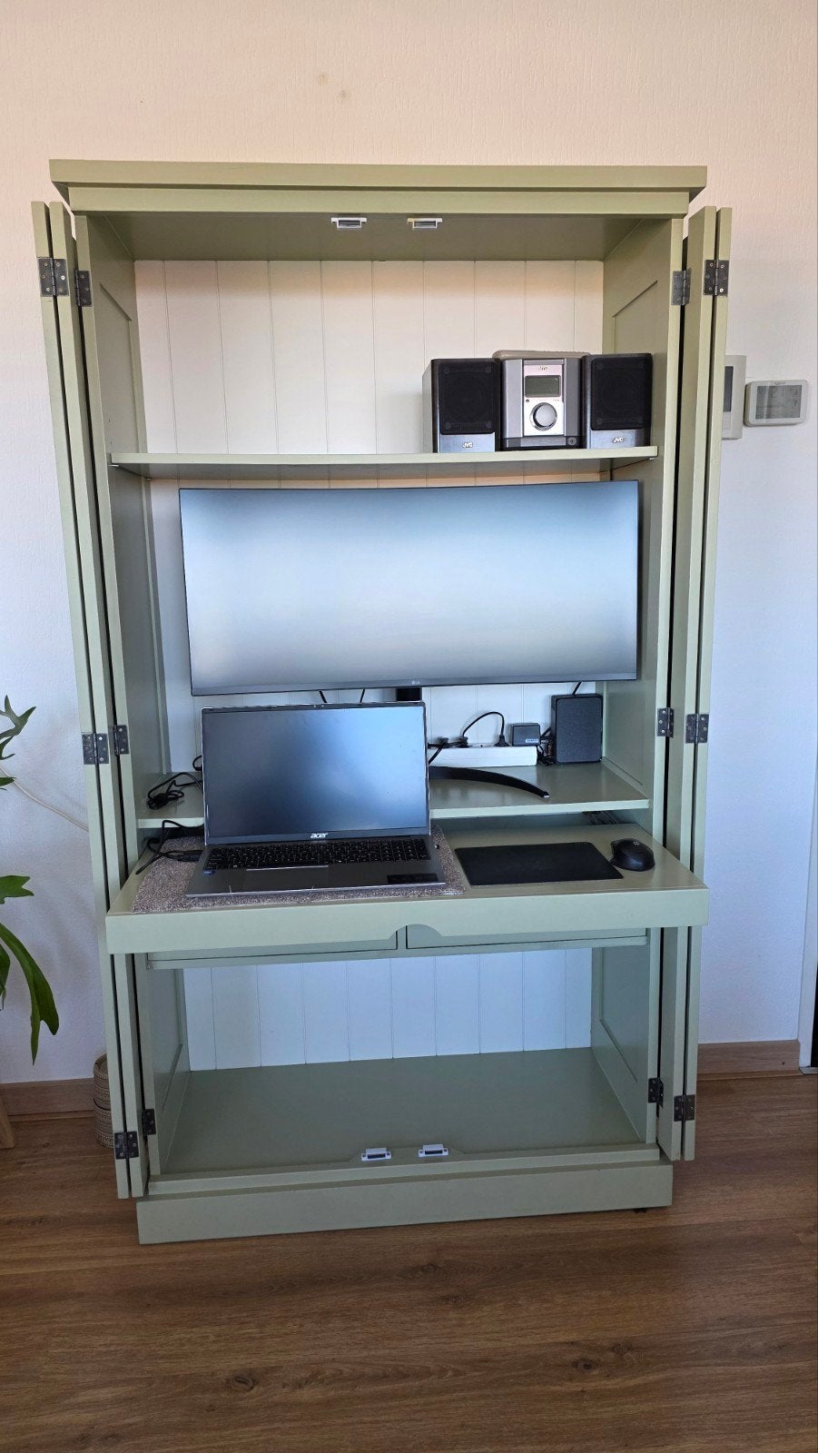 Stijlvolle computerkast / bureaukast met deuren, Huis en Inrichting, Ophalen, Zo goed als nieuw, 170 cm of meer, 70 tot 120 cm