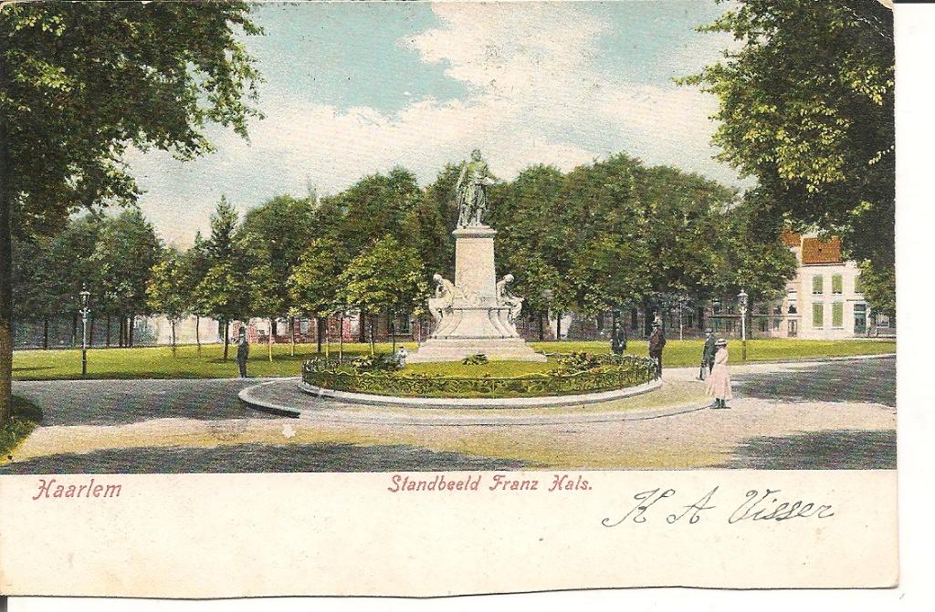 Haarlem Standbeeld Franz Hals, Ophalen of Verzenden, Voor 1920, Gelopen, Noord-Holland