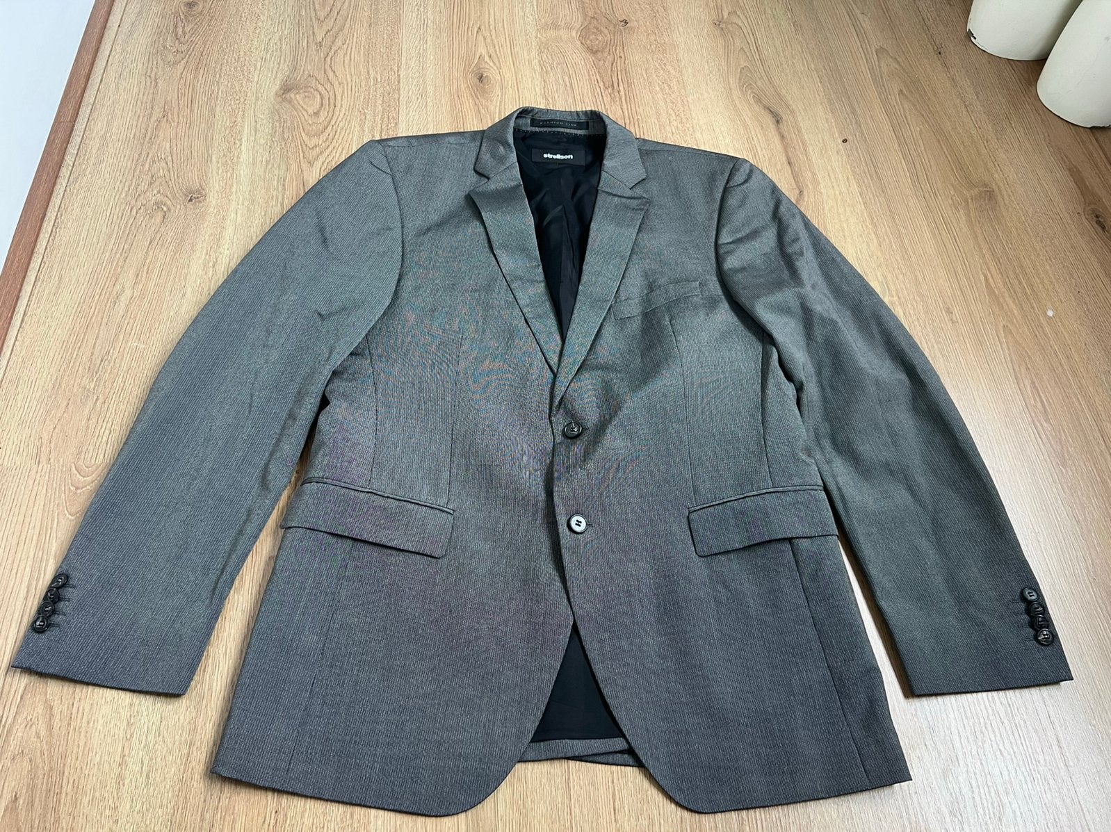 Setpoint silk zijde wollen grijs zilver blazer strellson 50, Maat 48/50 (M), Ophalen of Verzenden, Zo goed als nieuw, X
