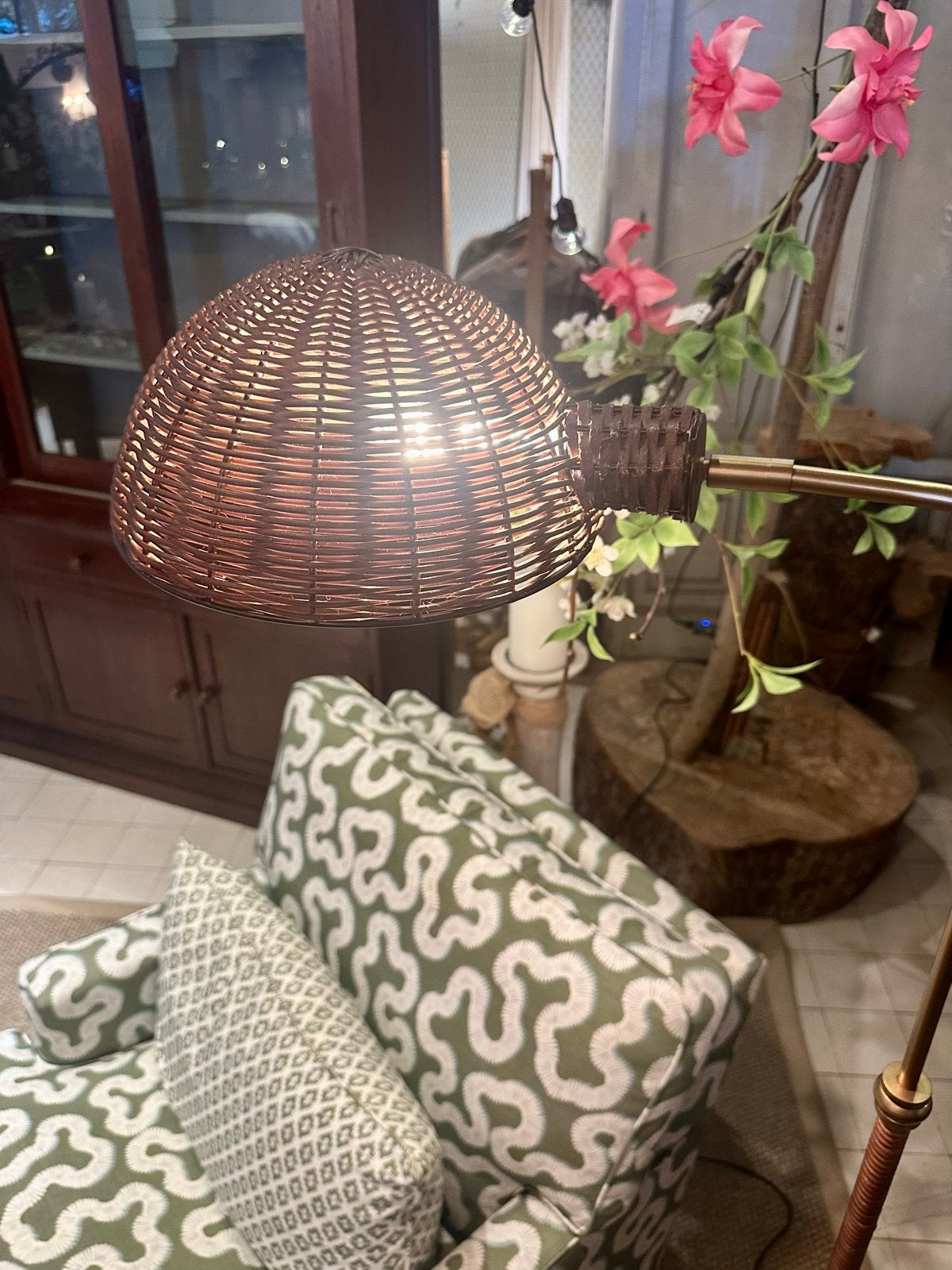 Stijlvolle Rotan Vloerlamp - Vintage Look, Ophalen, Gebruikt, -, 100 tot 150 cm