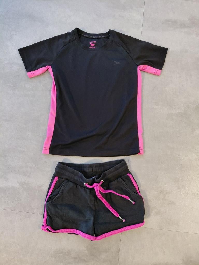 Gymkleding meisje maat 122-128, Ophalen of Verzenden, Gebruikt, Meisje, Sport- of Zwemkleding