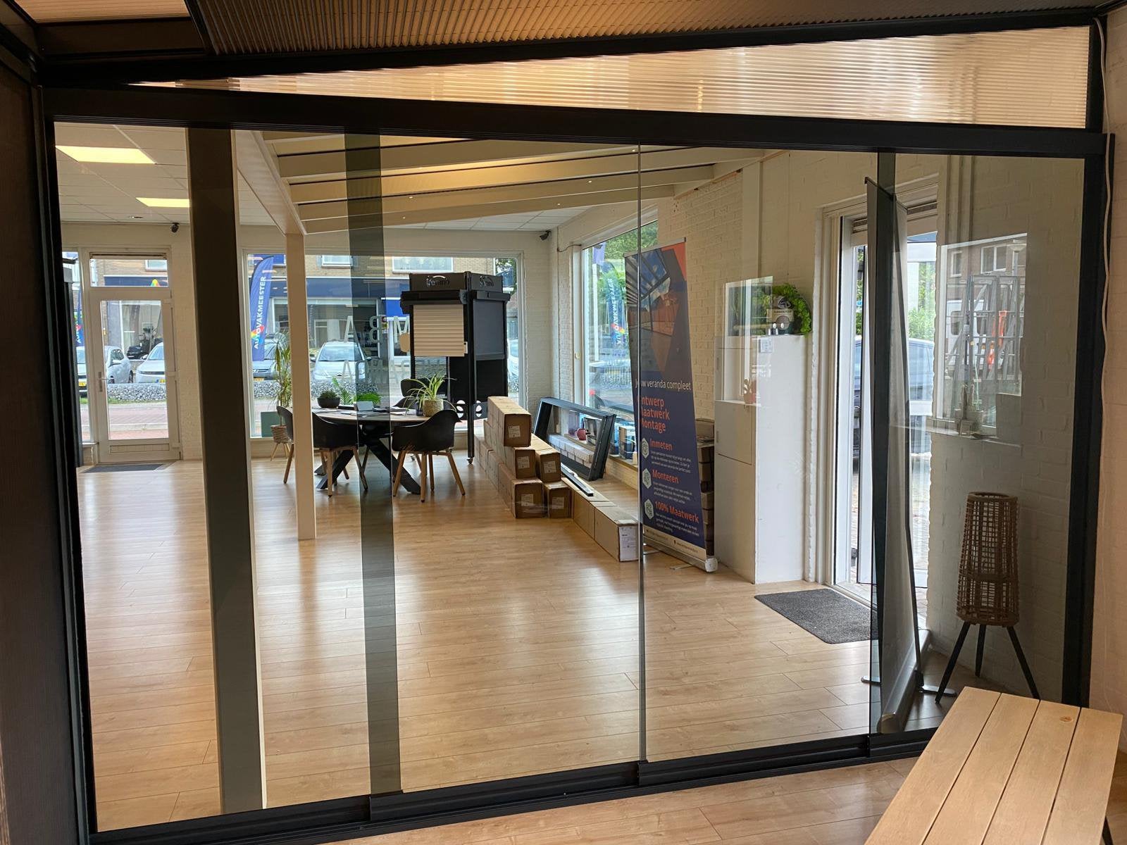 Veranda Tuinkamer 450 x 350 / Zonwering / Glazen wanden, Ophalen, Emba, Zo goed als nieuw, Emba