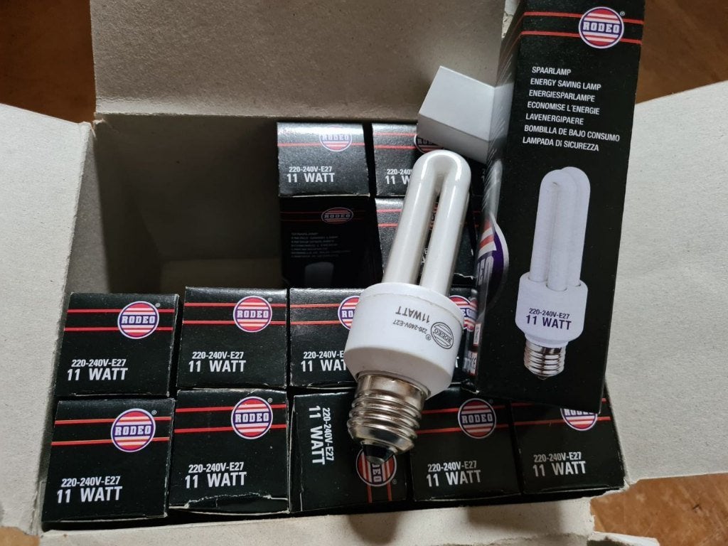 16 Nieuwe spaarlampen in stickvorm  . e27 fitting, Nieuw, Spaarlamp, Overige merken, Warm wit