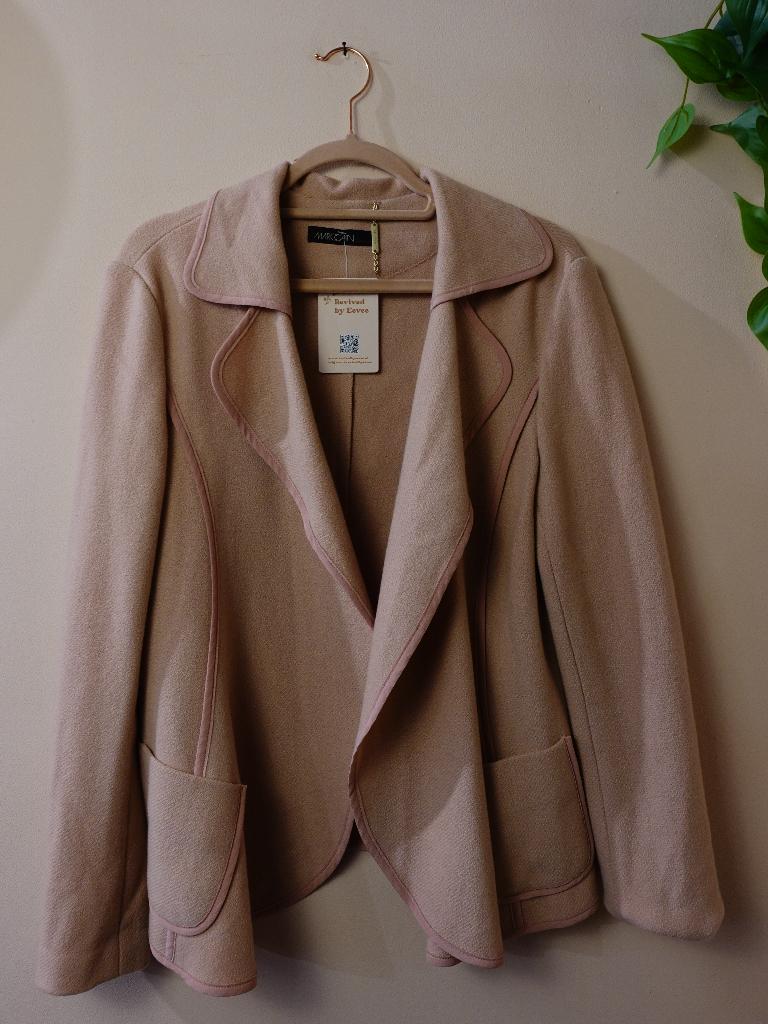 Marc Cain Beige Openvallende Blazer Maat N4 / XL, Kleding | Dames, Marc Cain, Beige, Maat 46/48 (XL) of groter, Ophalen of Verzenden