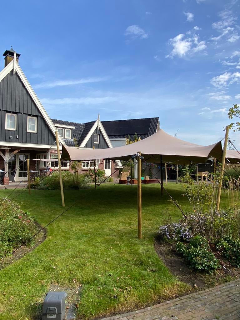 Stretchtent 8/10 te huur. Partytent goedkoopste, Ophalen, Zo goed als nieuw, 8 meter of meer