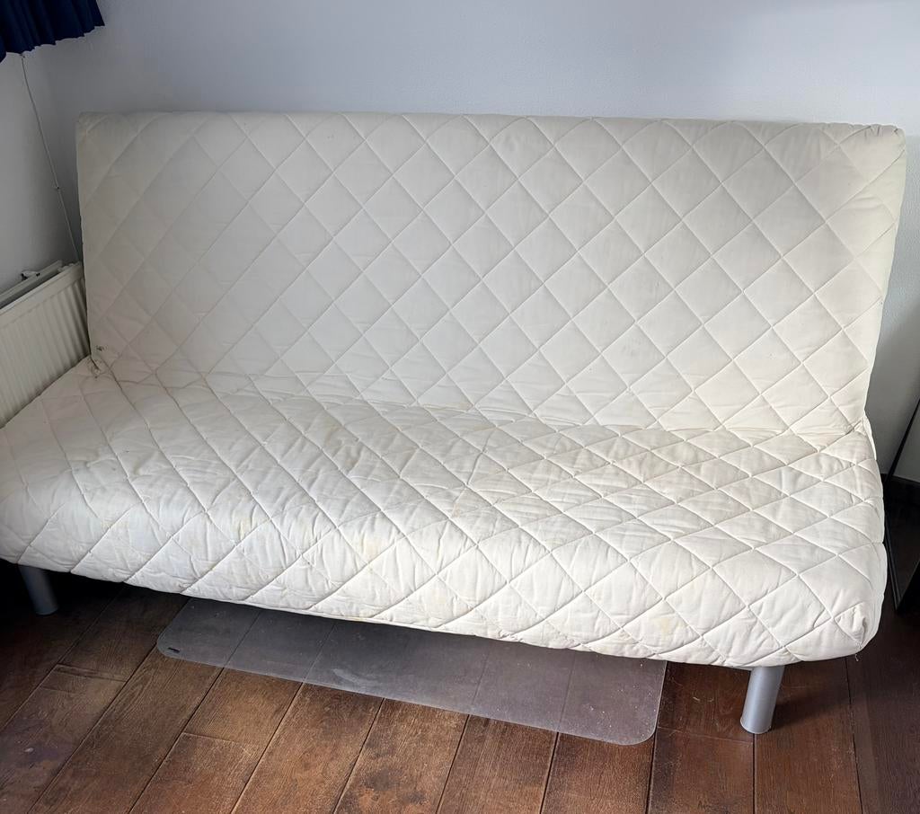 Slaapbank 180 cm breed (gedemonteerd), Gebruikt, Wit, Tweepersoons, Ophalen of Verzenden