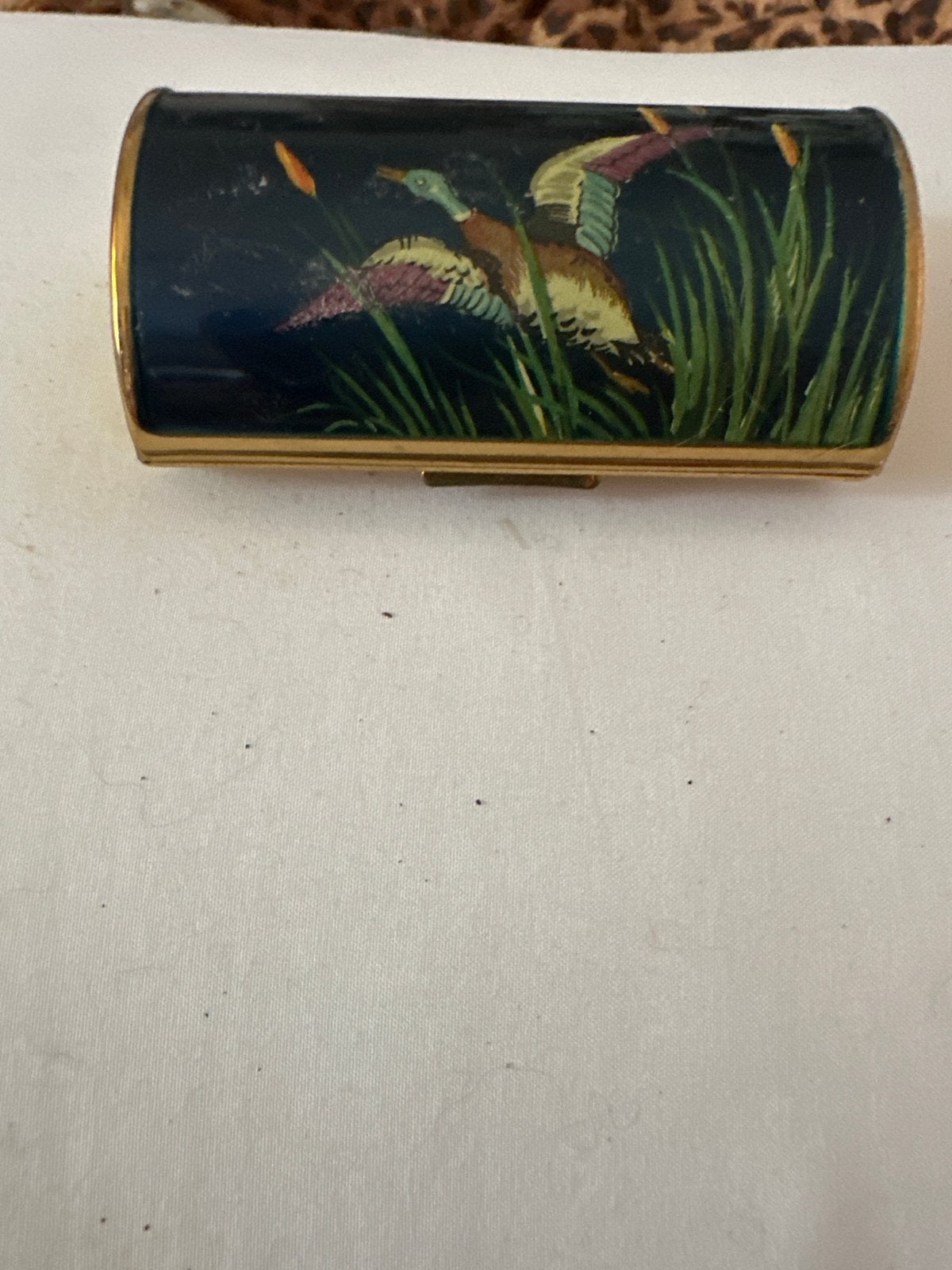 Vintage gouden pilhouder met eendenmotief, Ophalen