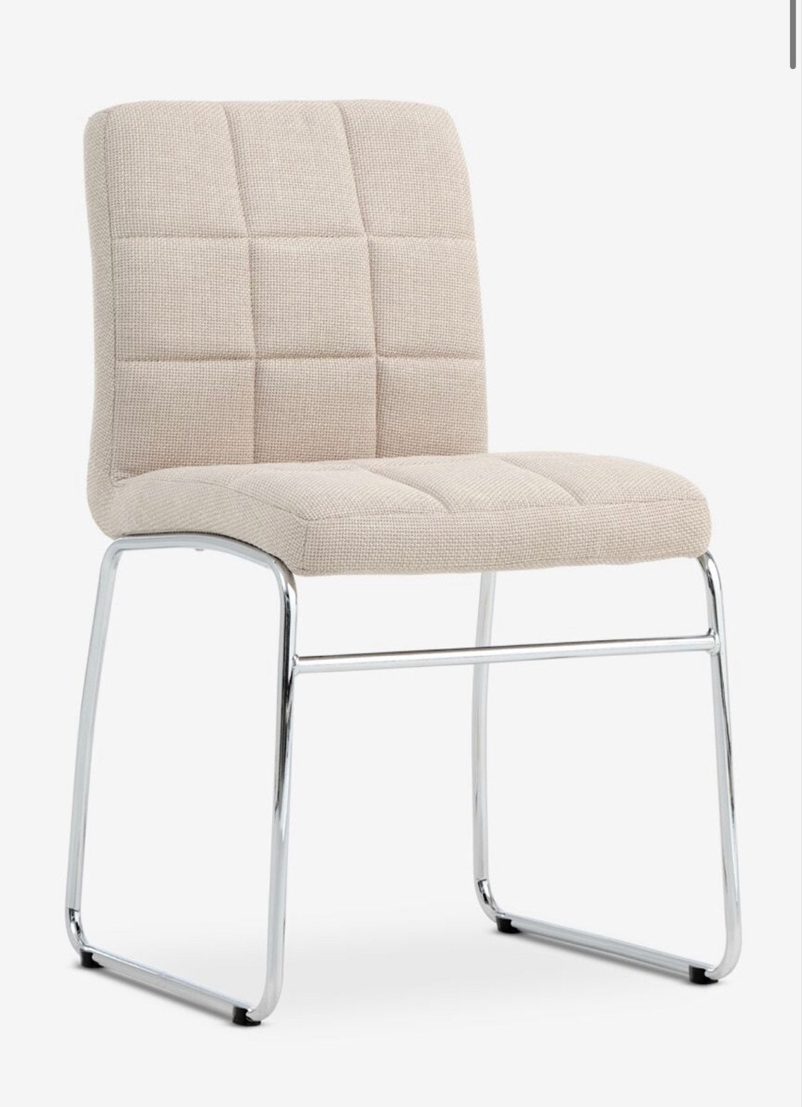 Foto 5 van JYSK Hammel eetkamerstoelen - Beige stof, chroom onderstel