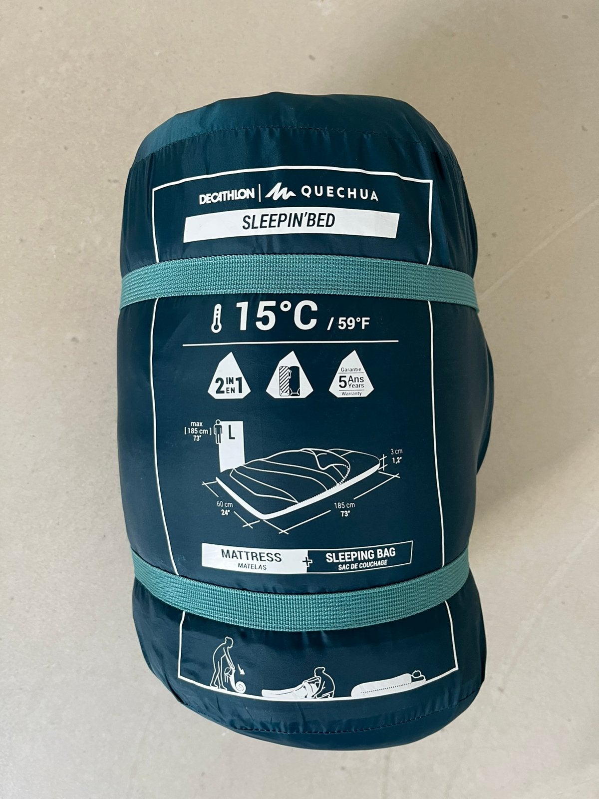 Decathlon Quechua sleepin’bed 185x60cm, Ophalen of Verzenden, Zo goed als nieuw
