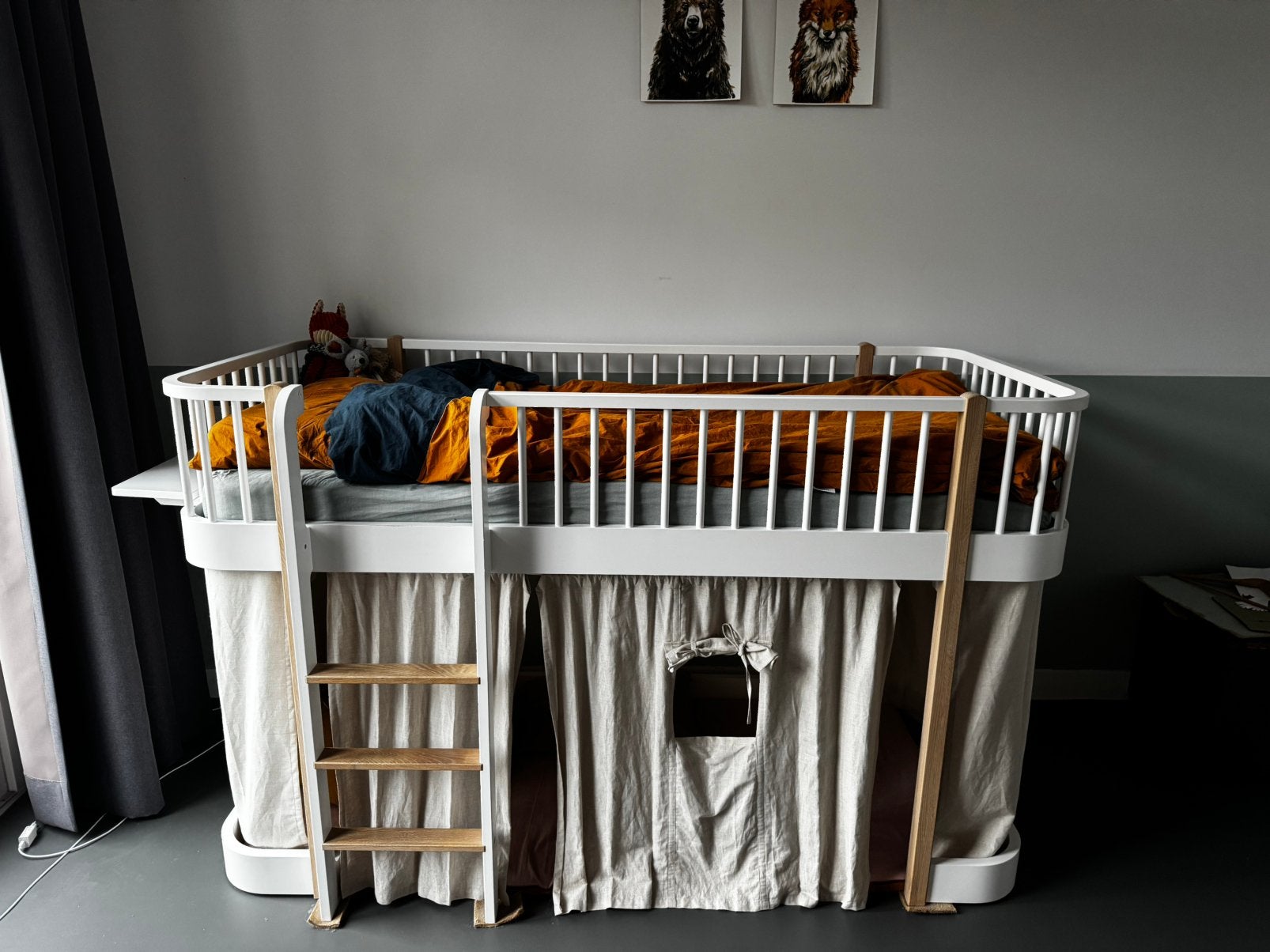 Oliver Furniture  hoogslaper- Original Low Loft -90 x 200 cm, Ophalen, 85 tot 100 cm, Hoogslaper of Stapelbed, Zo goed als nieuw