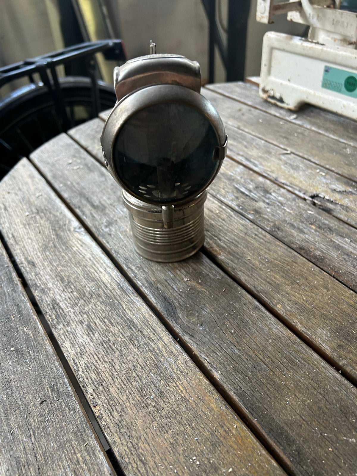 Oude Obermetal fietslamp voor de verzamelaar, Ophalen