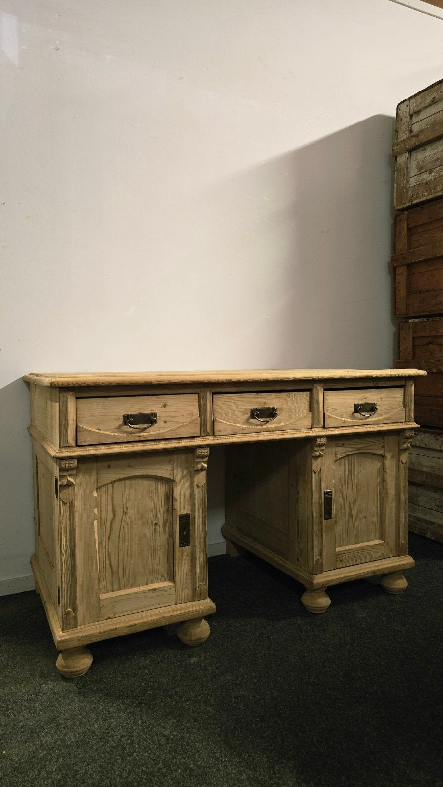Mooi Grenen Houten Bureau Gerestaureerd, Schoolbureau, Ophalen of Verzenden, Zo goed als nieuw, Hout