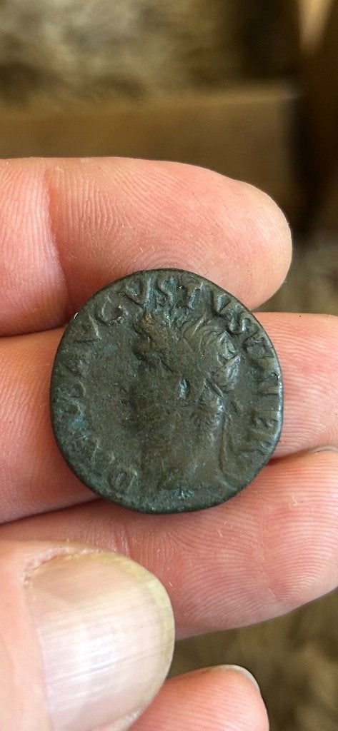Romeinse as/ dupondius van keizer Augustus, Ophalen of Verzenden, Italië, Losse munt