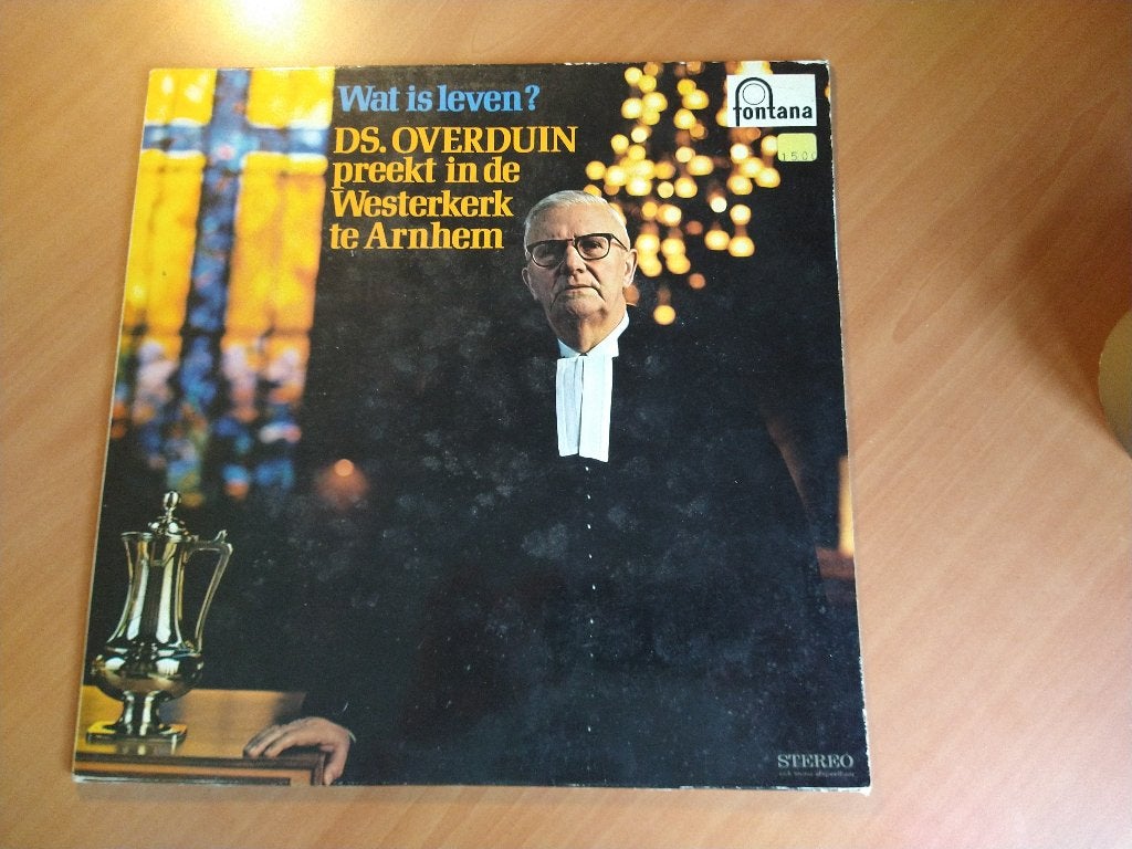 LP Ds. Overduin preekt in de Westerkerk te Arnhem, Ophalen of Verzenden, Gebruikt, 12 inch
