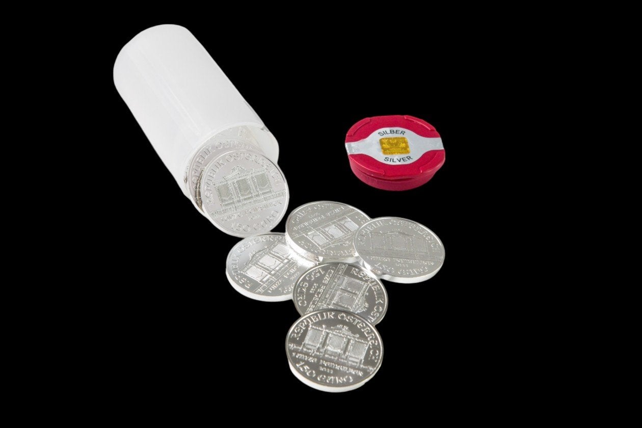 Philharmoniker zilver 1ounce .999 tube 20 munten, Ophalen of Verzenden, Zilver
