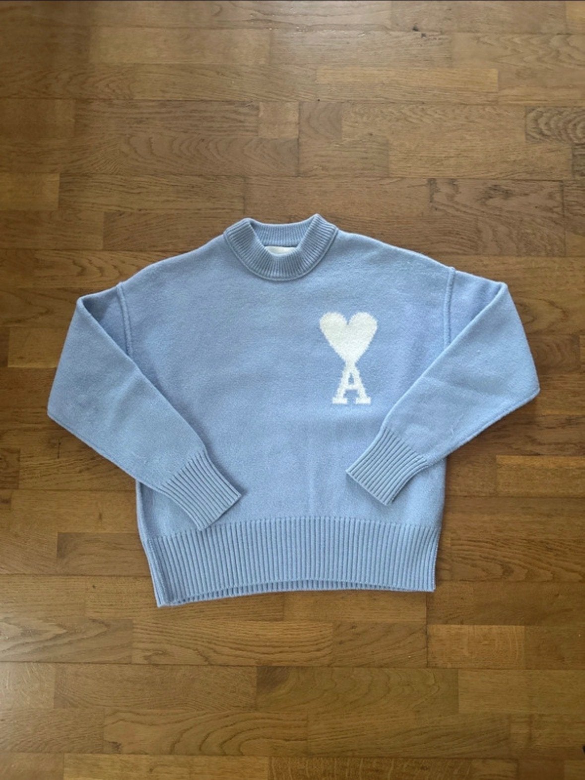 Ami Paris Sweater Lichtblauw Maat S, Ophalen of Verzenden, Zo goed als nieuw, Maat 36 (S), Blauw