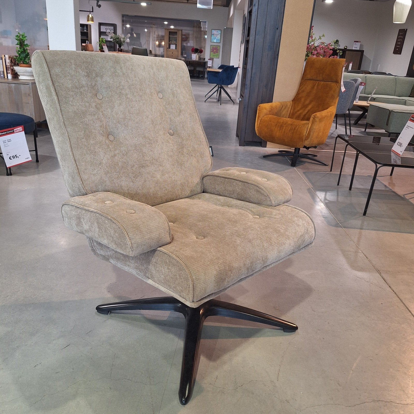 WOOOD - Draaifauteuil William, Huis en Inrichting, Fauteuils, Nieuw, Metaal, 50 tot 75 cm, Ophalen of Verzenden