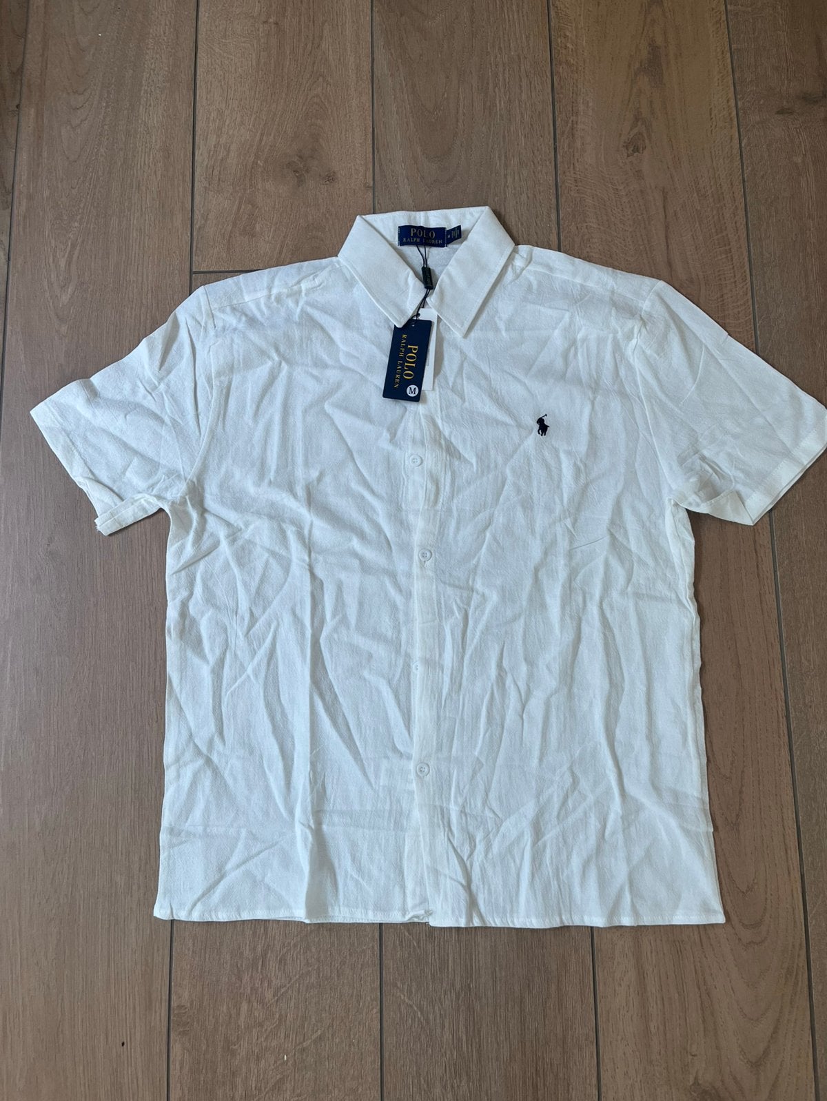 Polo Ralph Lauren linnen overhemd - maat M, Kleding | Heren, Ophalen of Verzenden, Nieuw, Wit