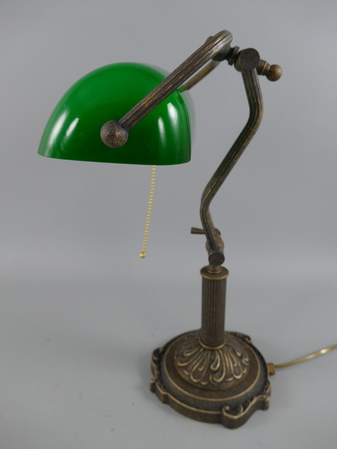 Klassieke Bankierslamp - Gepolijst Messing & Groen Glas, Helene Livingstyle, Helene, 7531TJ, Nieuw
