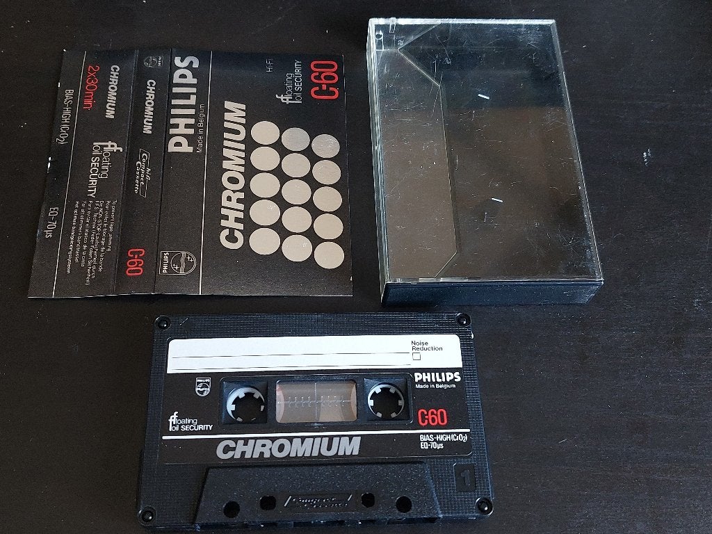 PHILIPS C-60 CHROMIUM BELGIUM CASSETTEBANDJE, Cd's en Dvd's, Cassettebandjes, Overige genres, 1 bandje, Ophalen of Verzenden, Zo goed als nieuw