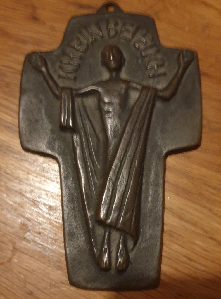 Bronzen hanger - kruis., Ophalen of Verzenden