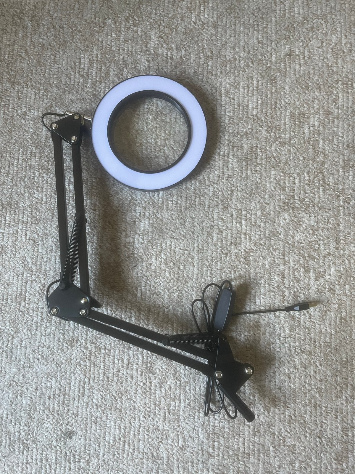 Ringlamp met statief en microfoonhouder, Audio, Tv en Foto, Verzenden, Zo goed als nieuw, Verstelbaar, Overige merken