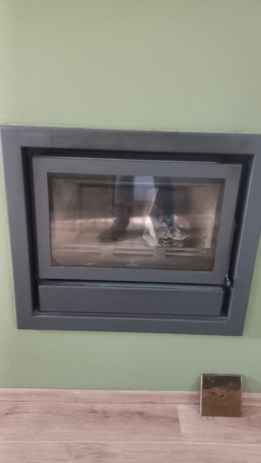 Barbas inbouwhaard met elektrische ventilatoren, Huis en Inrichting, Ophalen, Gebruikt, Inzethaard, Houthaard