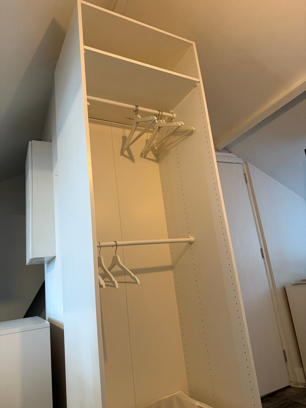 IKEA PAX kledingkast wit met roedes en plank, Ophalen, Met plank(en), 200 cm of meer, 50 tot 100 cm