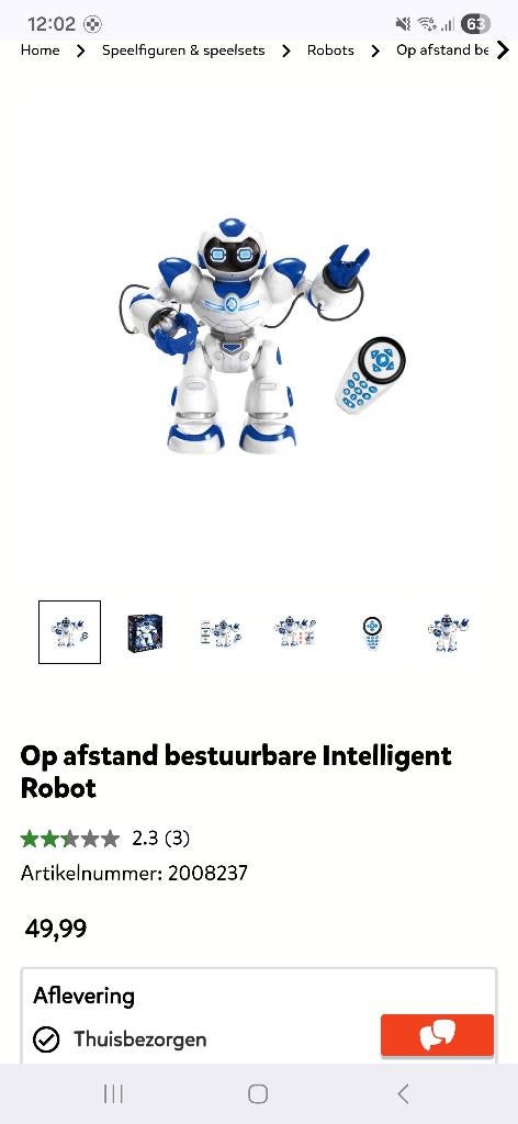 Op afstand bestuurbare robot Intertoys, Ophalen, Zo goed als nieuw