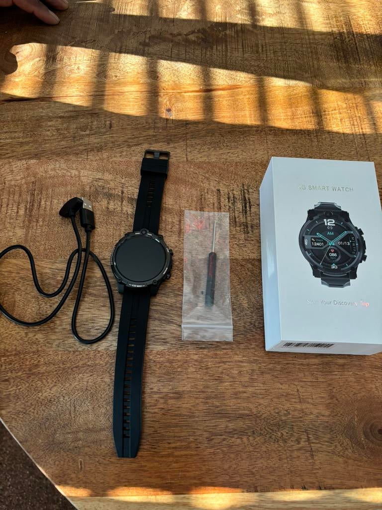 Te koop 4G Smart Watch, Ophalen, Zo goed als nieuw, Zwart, Android