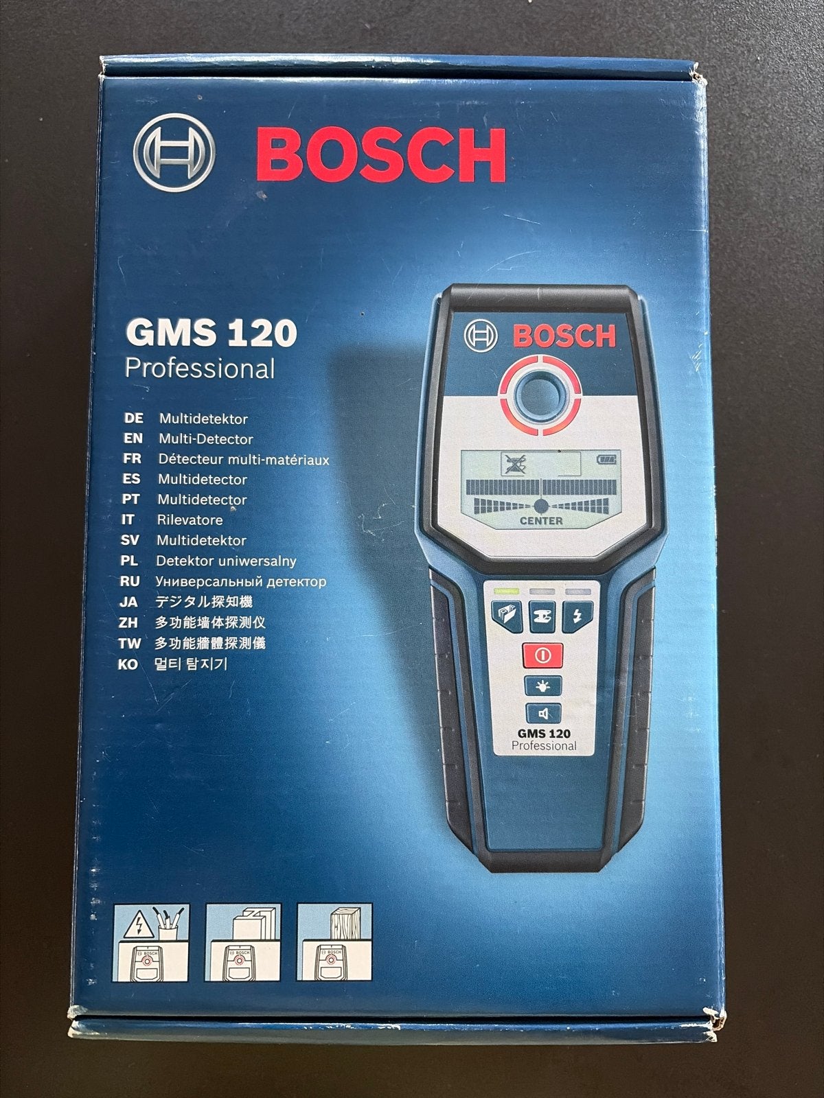 Bosch GMS 120 Professional Multidetector, Doe-het-zelf en Verbouw, Meetapparatuur, Ophalen of Verzenden, Nieuw, Multimeter