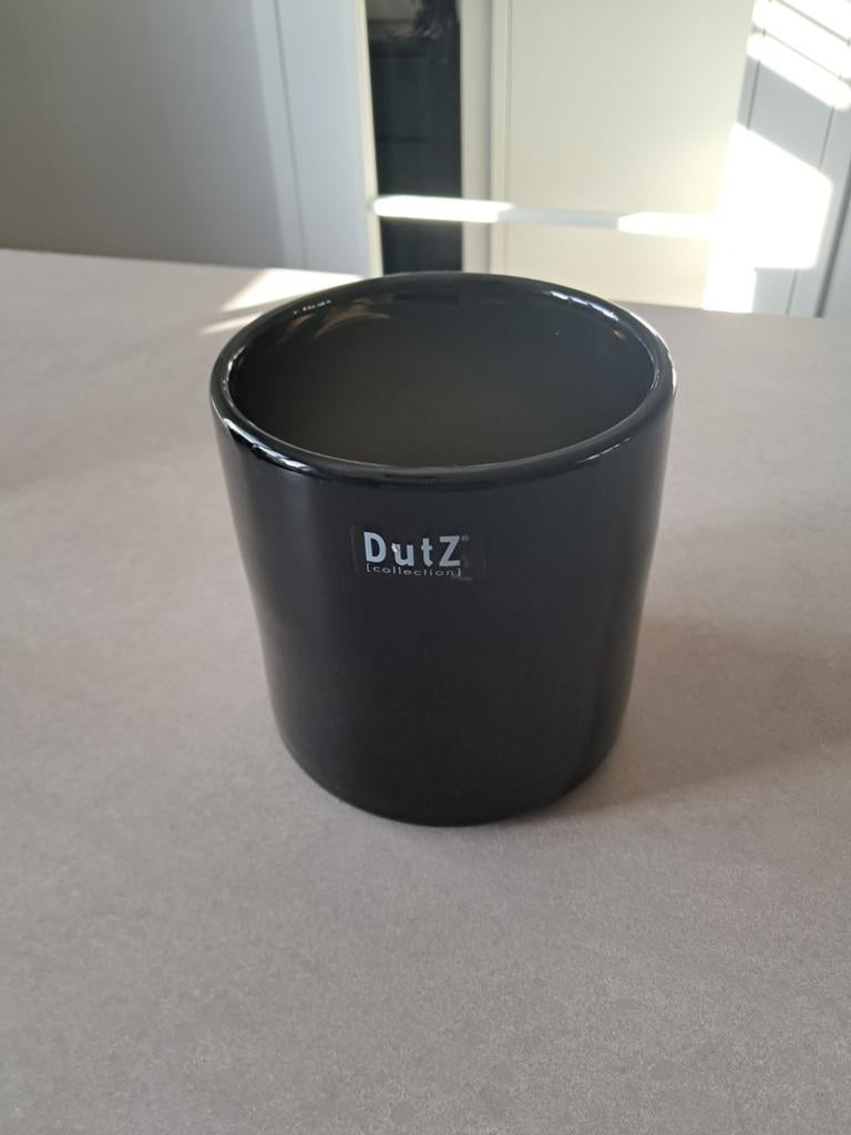 Elegant Dutz windlicht zwart smoke - 14 cm, Ophalen, Zo goed als nieuw, Zwart, Glas