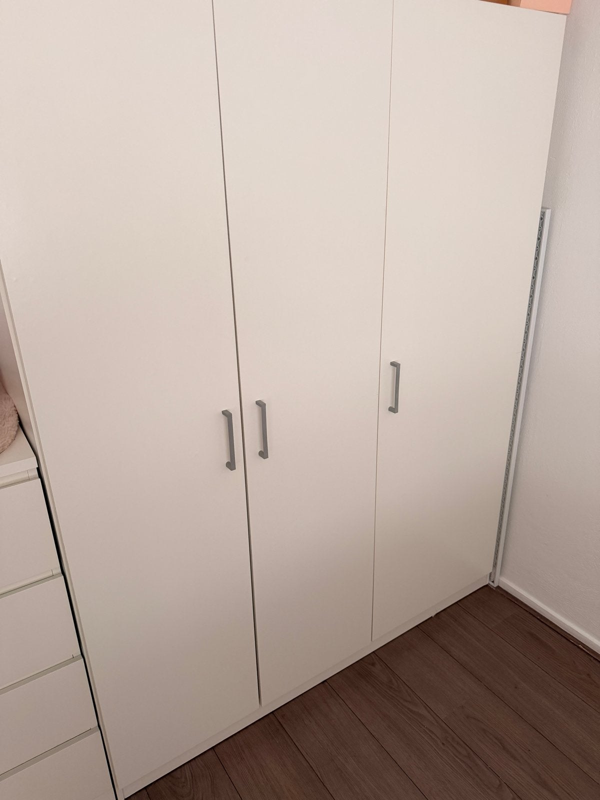 IKEA Kledingkast Kleppstad - Wit, 3 deuren, Ophalen, Gebruikt, 100 tot 150 cm, 150 tot 200 cm