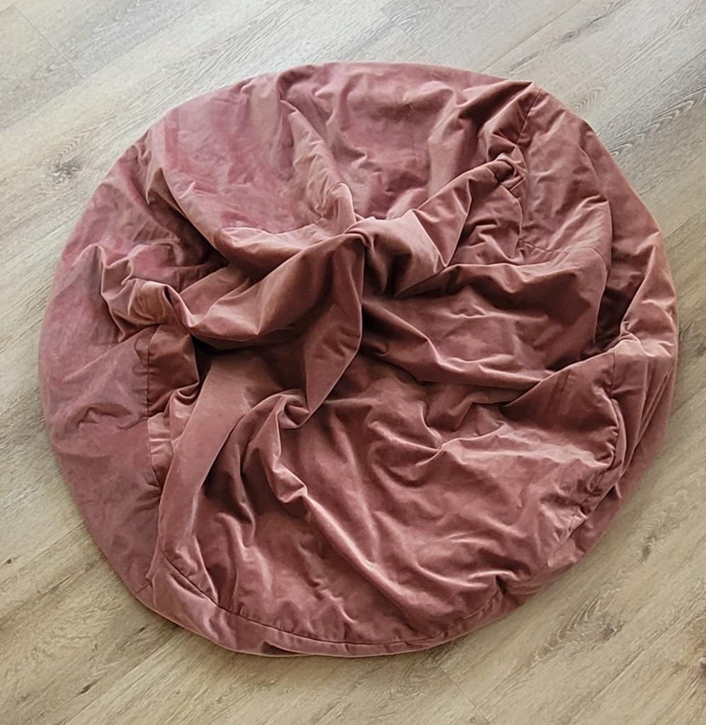 Lege zitzakhoes van fluweel - Roze/Oudroze, Huis en Inrichting, Zitzakken, Ophalen of Verzenden, Zo goed als nieuw, Zitzak