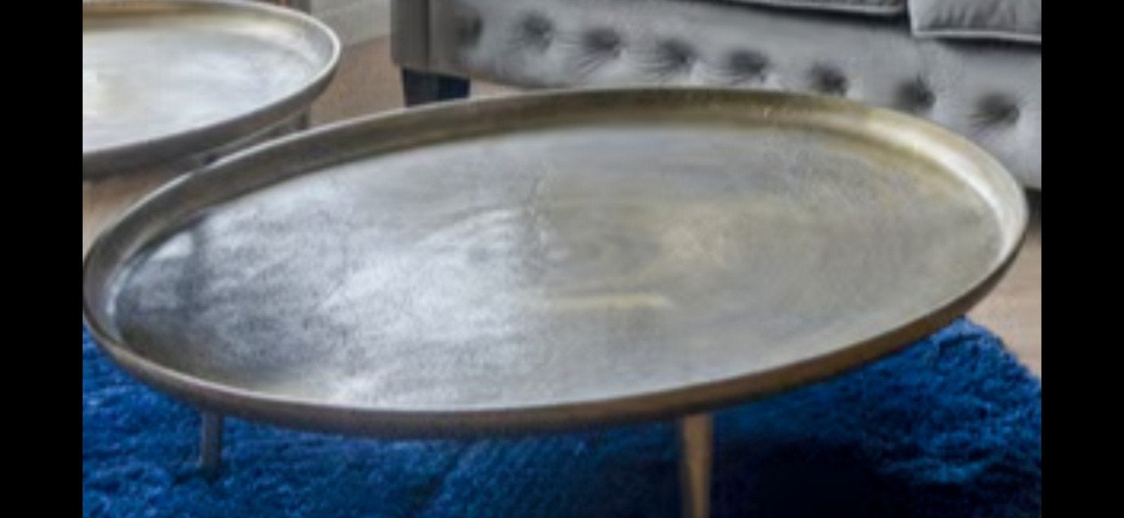 Ronde salontafel goudkleurig, Ophalen, Gebruikt, 50 tot 100 cm, Rond